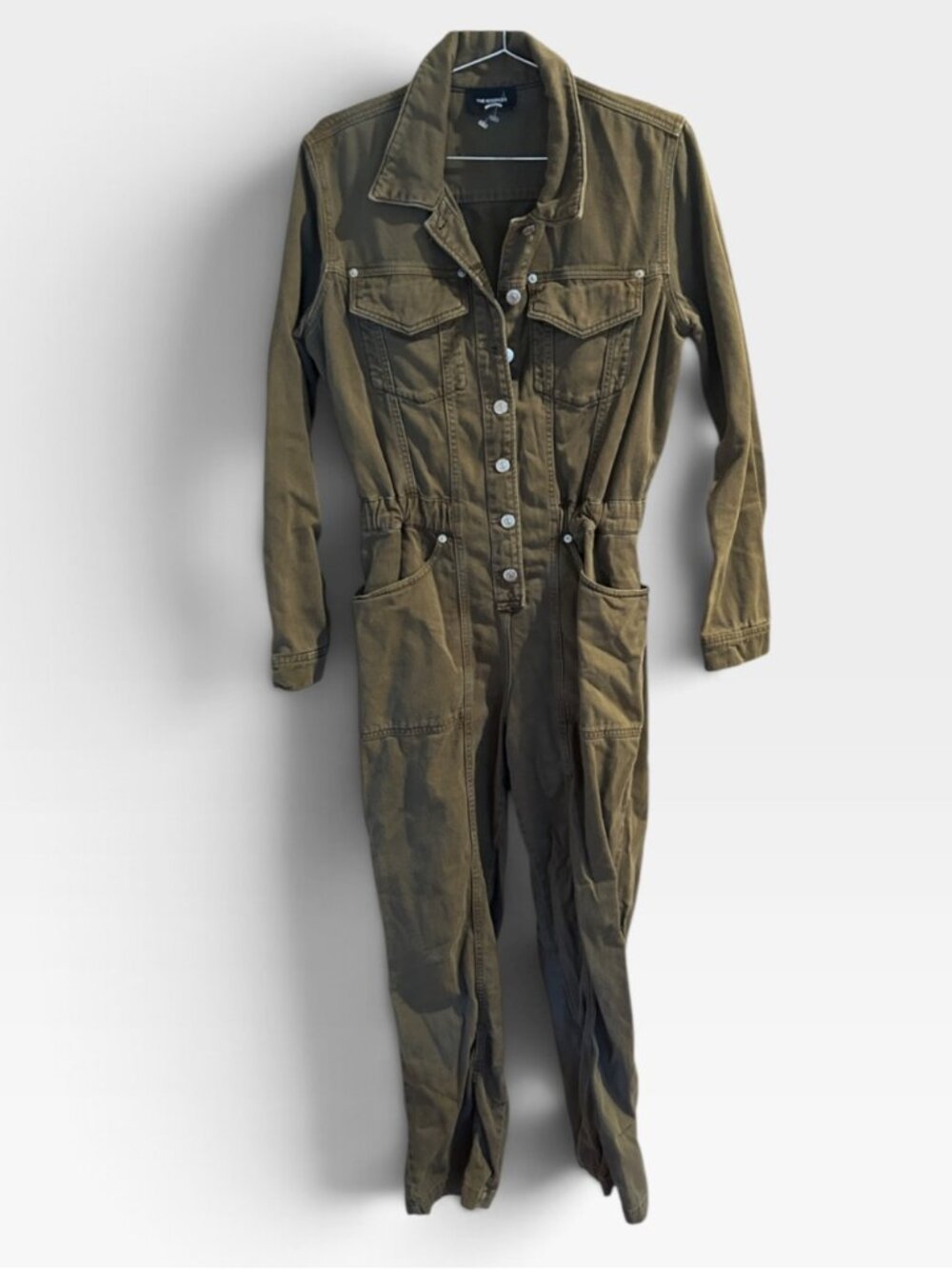 THE KOOPLES Utility jumpsuit Olive Khaki Denim Cute Military Coveralls Pants M 6 - Picture 11 of 14